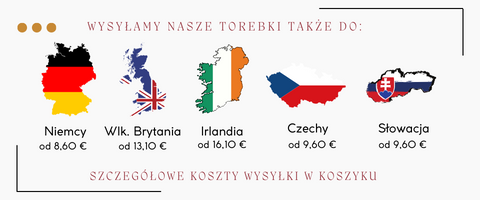 Oferta zagranicznej wysyłki w sklepie z torebkami damskimi TrendyBags.com.pl