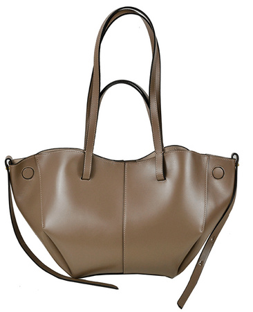 Torebka shopper skórzana Volare Grande taupe