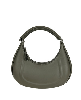 Torebka skórzana do ręki półksiężyc Tosca zielona