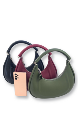 Torebka skórzana do ręki  półksiężyc Tosca czarna