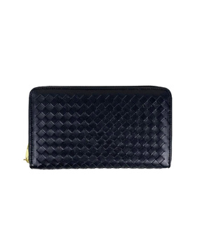 Portfel skórzany ręcznie pleciony Nica czarny