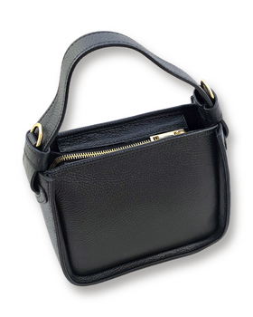 Torebka skórzana na ramię kuferek Celia czarna